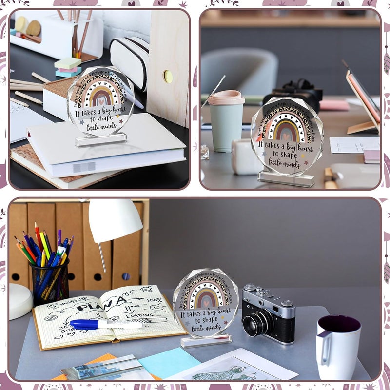 Perthlin Acrylic Teacher Appreciation Gifts for Women Teacher Christmas Gifts Thank You Teachers Gift from Student Retirement Present for Office Desk Paperweight Keepsake Decor(Nonagon Rainbow) - Image 4